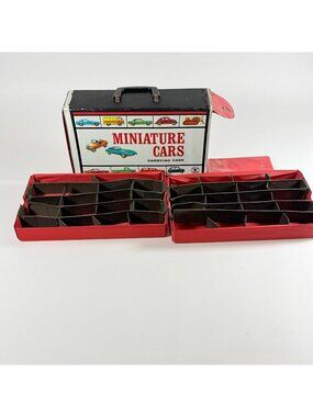 Vintage 1966 Mattel Toymaker Miniature Cars Carrying Case Empty Red Black